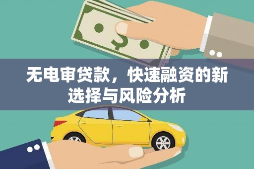 霸州无电审贷款，快速融资的新选择与风险分析