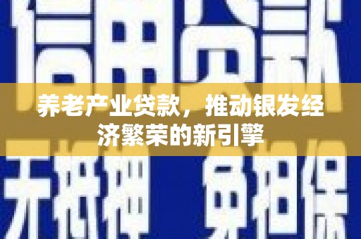 霸州养老产业贷款，推动银发经济繁荣的新引擎
