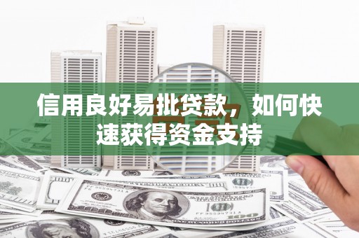 霸州信用良好易批贷款，如何快速获得资金支持
